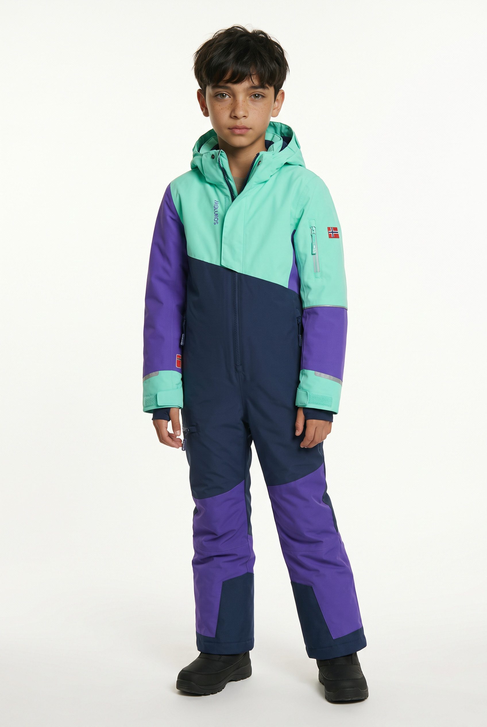 TROLLKIDS Schneeoverall KIDS HALLINGDAL SNOWSUIT sportlicher Schneeoverall, für Kinder, aus Polyester, atmungsaktiv