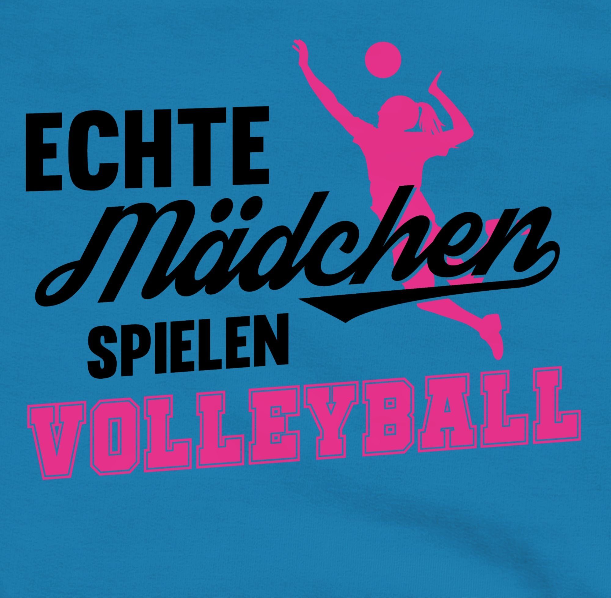 Mädchen fuchsia spielen Sport Hoodie schwarz Kleidung / Echte Himmelblau Shirtracer Volleyball Kinder 3