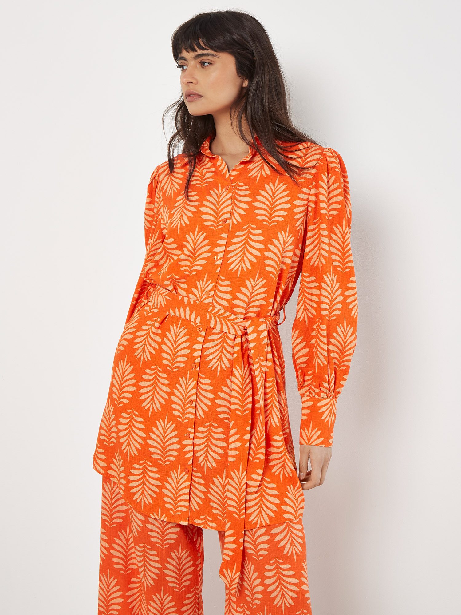 Druckkleid Geo Leaf Shirt Minikleid