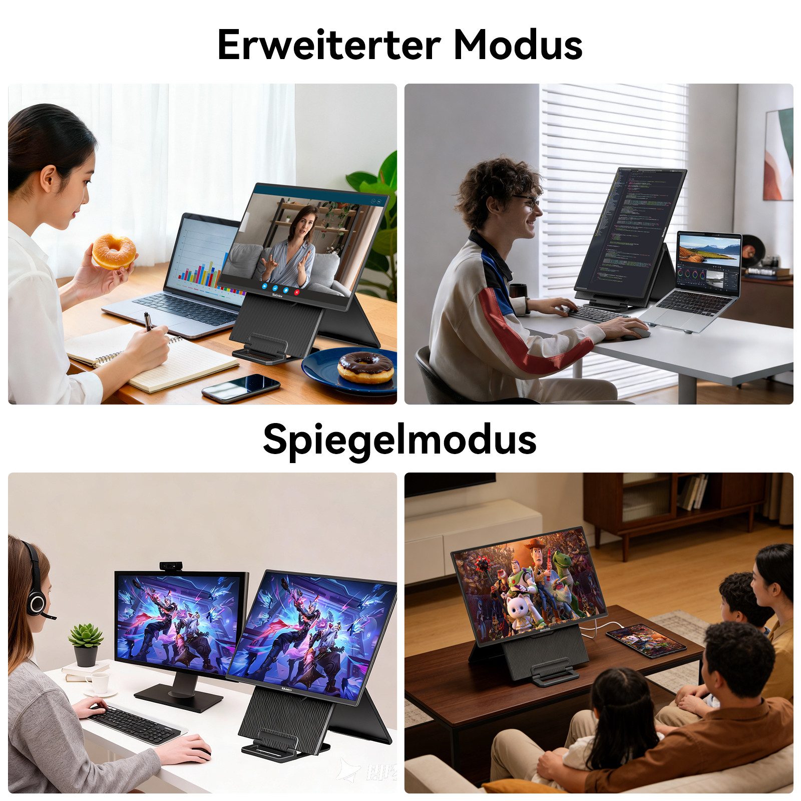 blackview 23,8'' Laptop Bildschirm Erweiterung, USB-C Handy Ersatz Display Portabler Monitor (60,5 cm/23,8 ", 1920x1080 px, Full HD, IPS, Gaming Monitor, FHD IPS, 1920 x 1080)