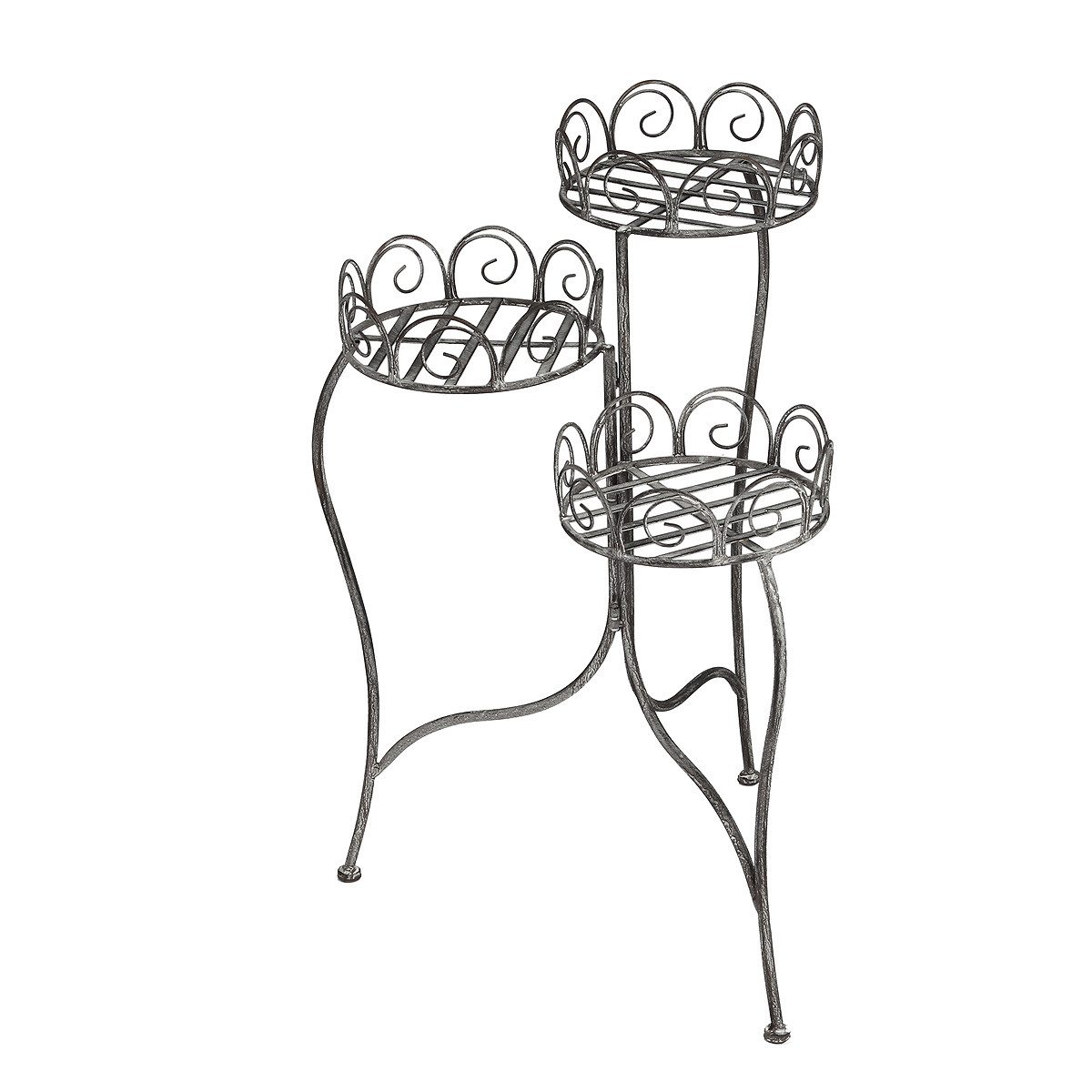 Ambiente Haus Blumenhocker Blumenständer in grau (H) 70cm (1 St), aus Schmiedeeisen mit Pulverbeschichtung für Innen- und Außenbereich