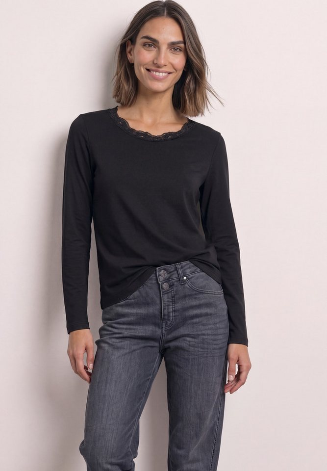 STREET ONE Langarmshirt mit Spitze