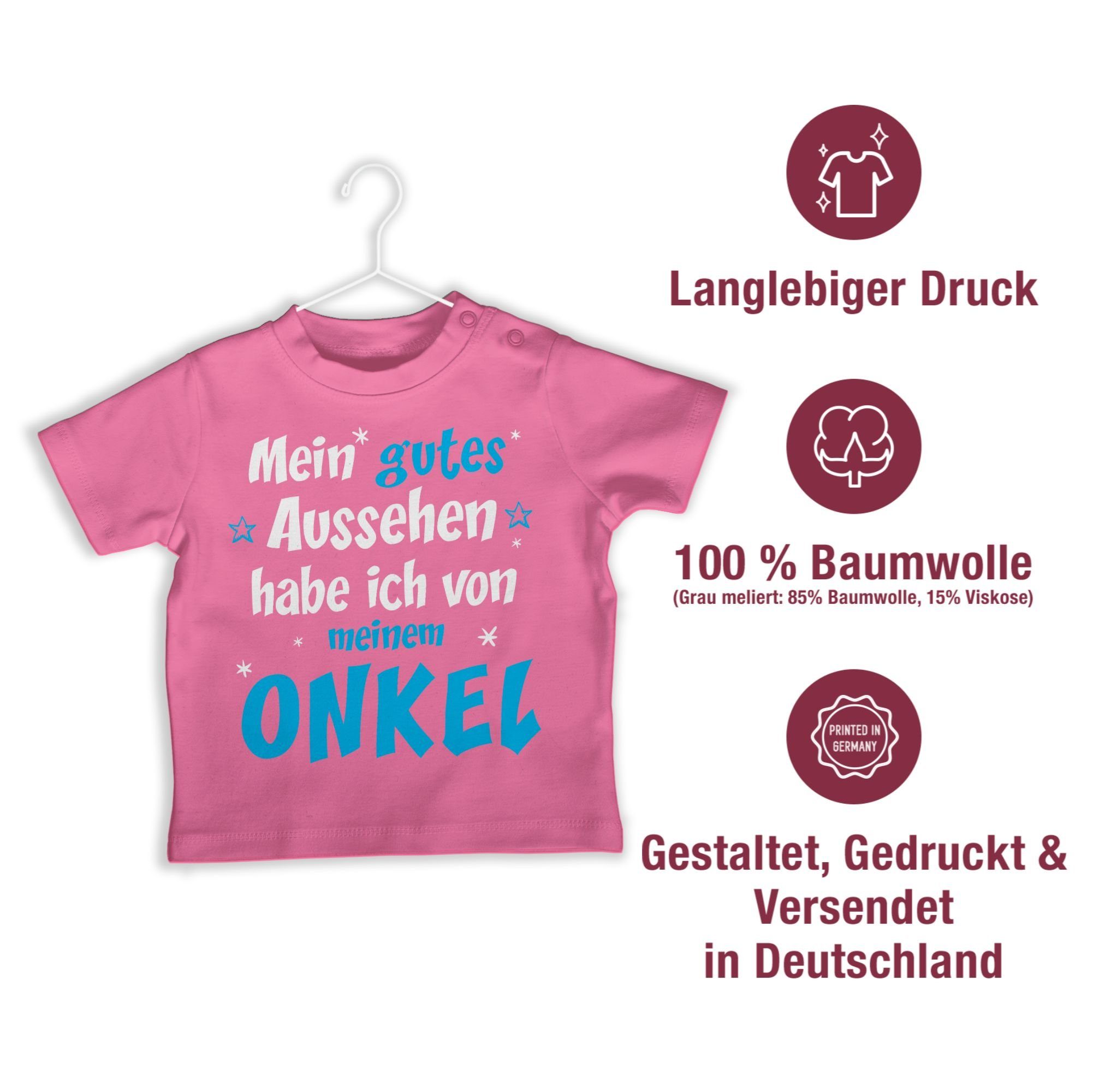 Pink Onkel 2 gutes Aussehen Spruch meinem Sprüche Shirtracer T-Shirt Mein ich Baby von habe - ONKEL