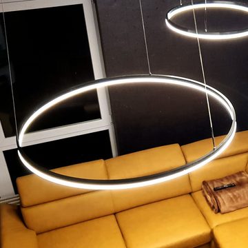 s.luce Pendelleuchte LED Pendelleuchte Ring 120 5m Abhängung Weiß, Warmweiß