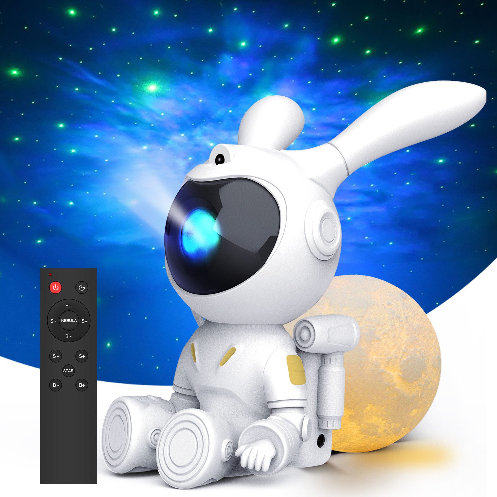 Sunicol LED-Sternenhimmel Galaxie Nachtlicht Projektor, Timer & Fernbedienung, 360° drehbarer, Sternenlicht Für Schlafzimmer und Decke, Geschenk für Kinder