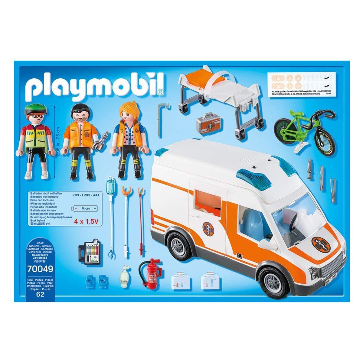 Playmobil® Spielwelt »PLAYMOBIL® 70049 - City Life - Rettungswagen mit  Licht und Sound«
