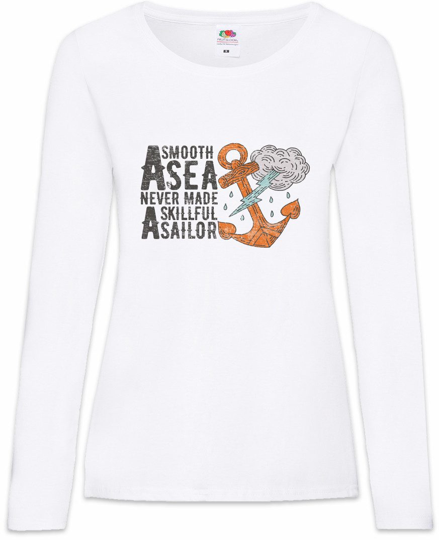 Urban Backwoods Langarmshirt A Smooth Sea Anchor Damen Langarmshirt Anker Sailor Tattoo Segler (1-tlg) Segeln Matrose Skipper Segelboot