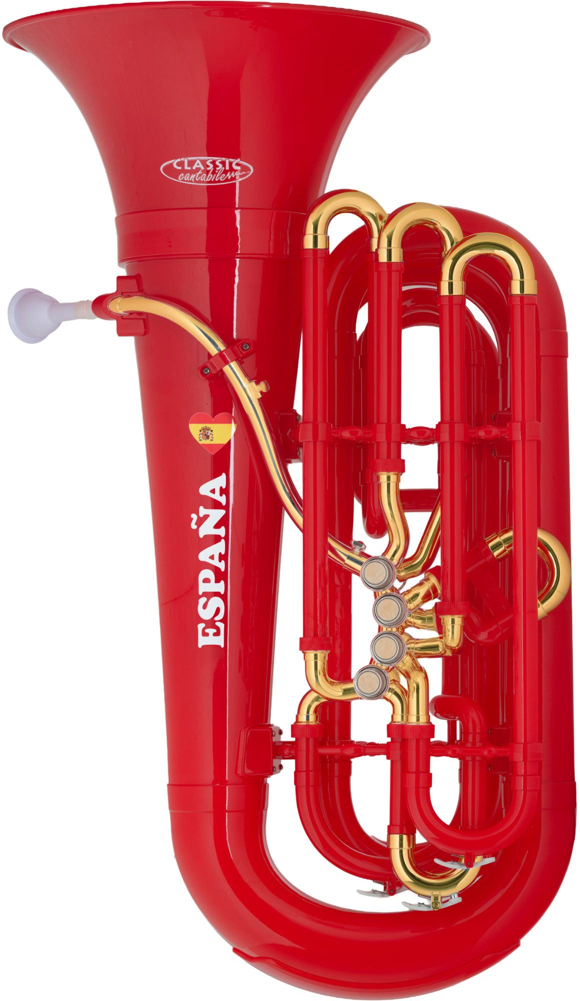 Classic Cantabile Tuba MardiBrass Kunststoff Bb Tuba - Länder Special Edition Bb, Extrem leicht und sehr stabil, mit Gigbag und Mundstück, Mundrohr und Maschine aus Messing