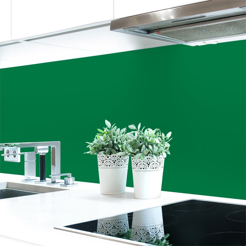 DRUCK-EXPERT Küchenrückwand Küchenrückwand ~ mm RAL Grüntöne 6012 Unifarben Hart-PVC selbstklebend 0,4 Premium Schwarzgrün
