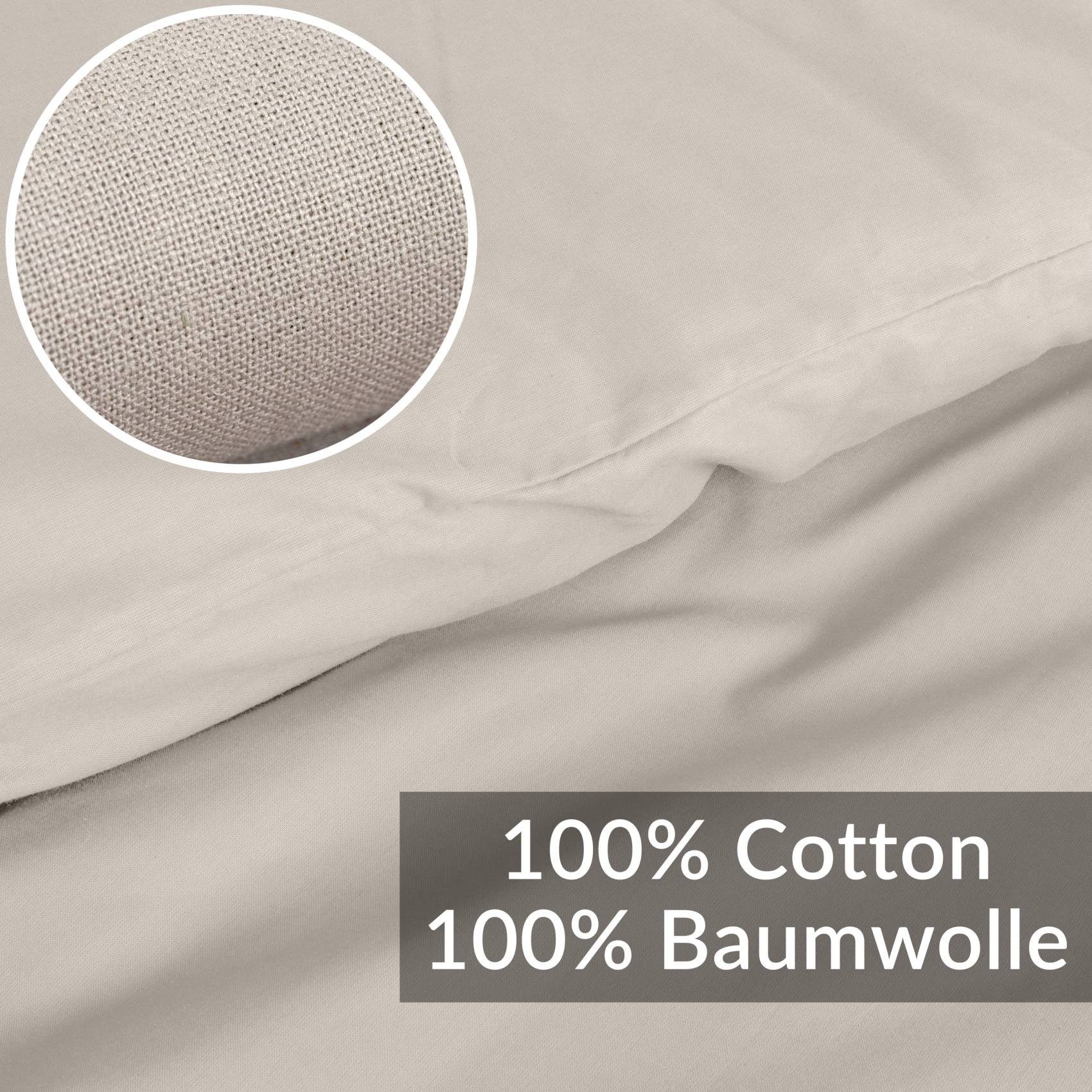 Kisska Bettbezug LUNA Deckenbezug Bettwäsche ohne Kissenbezug, (1 St), Atmungsaktiv, Bettdeckenbezug aus Baumwolle 135x200cm Beige