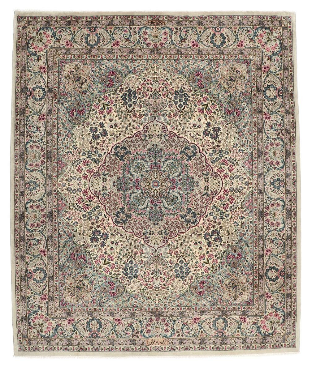 Höhe: Perserteppich, Handgeknüpfter Trading, Kerman Orientteppich Nain Orientteppich 12 rechteckig, mm 251x301 / Sherkat