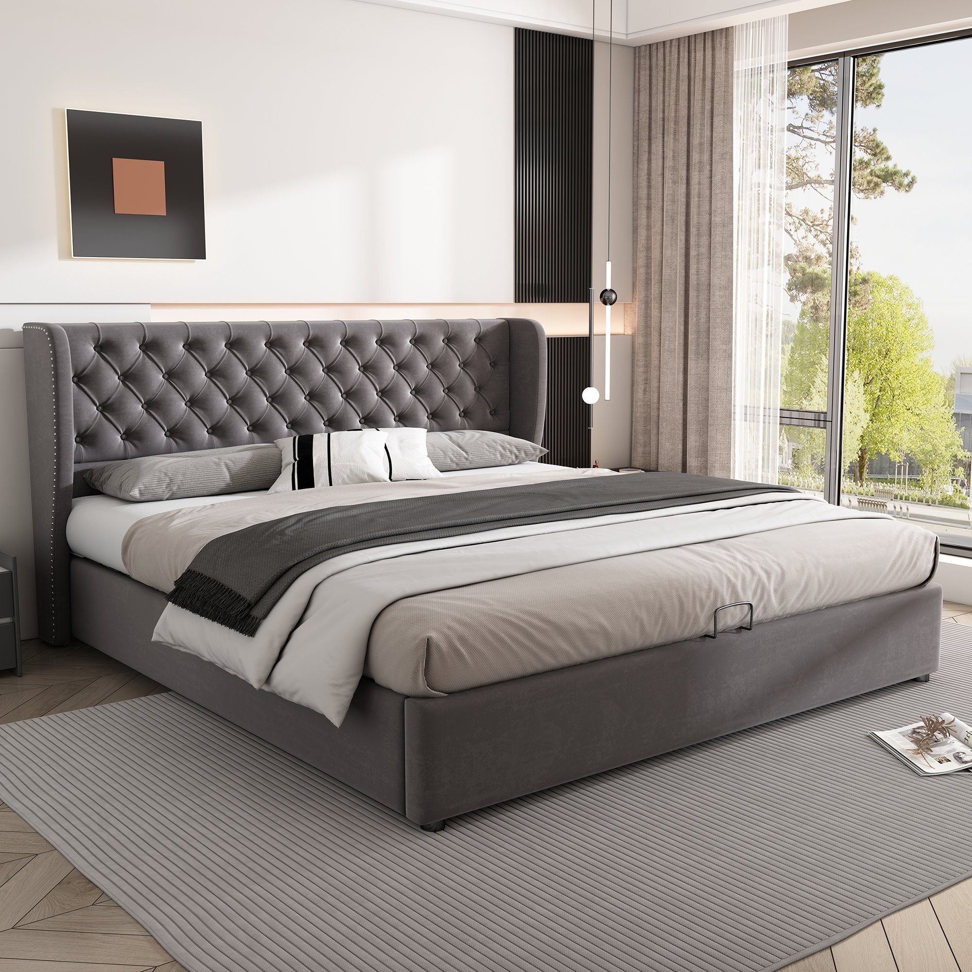 REDOM Polsterbett Doppelbett Bett Stauraumbett Jugendbett günstig online kaufen