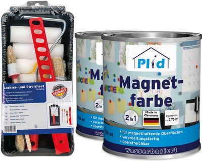 plid Magnetfarbe Premium Magnetfarbe Magnet Magnetlack Magnetwand Set, Schnelltrocknend, Magnetisch