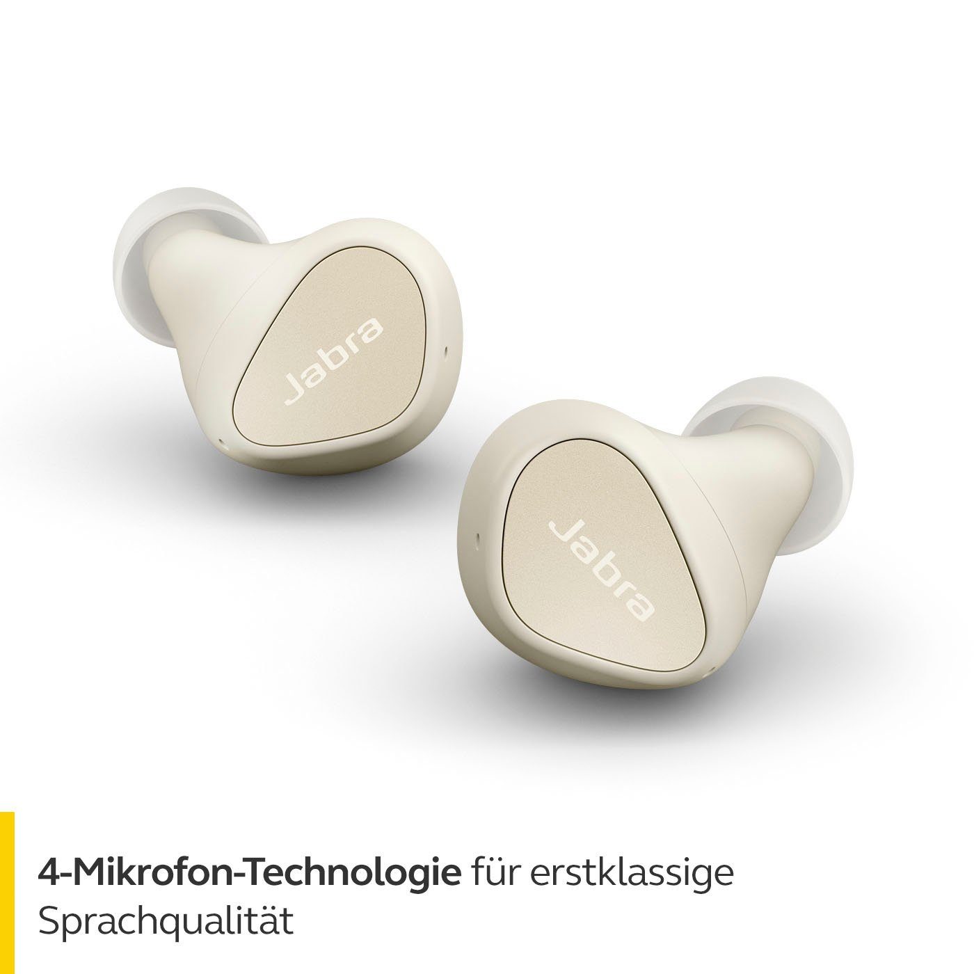 Google 3 gold-beige Alexa, Assistant, Siri, Elite Jabra Bluetooth) (Geräuschisolierung, In-Ear-Kopfhörer