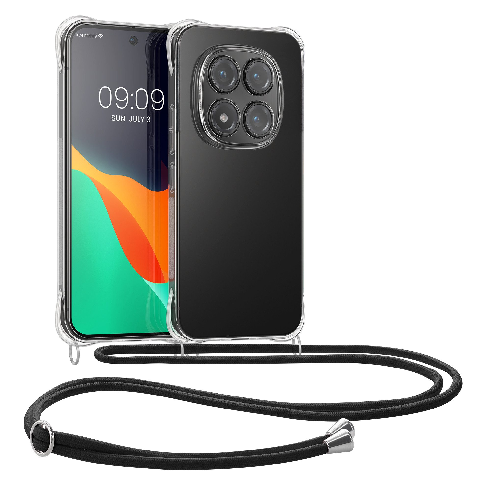 kwmobile Smartphone-Hülle Necklace Case für Xiaomi Redmi Note 15 Pro+ 5G / Poco M8 Pro 5G, Hülle Silikon mit Handykette - Band Handyhülle