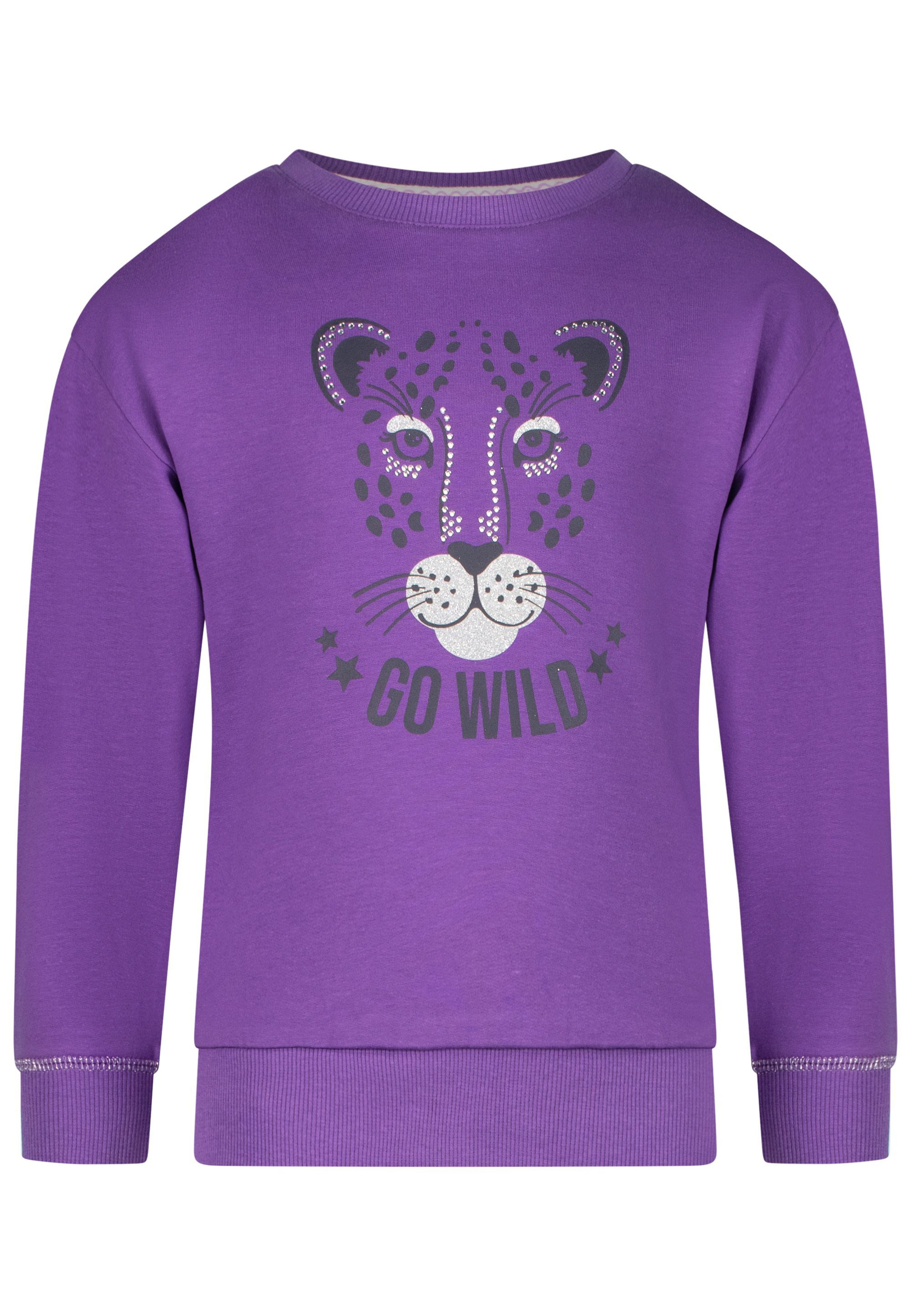 Coll. PEPPER Girls AND SS violett PrintStuds Hood Sweater (1, SALT 1-tlg)