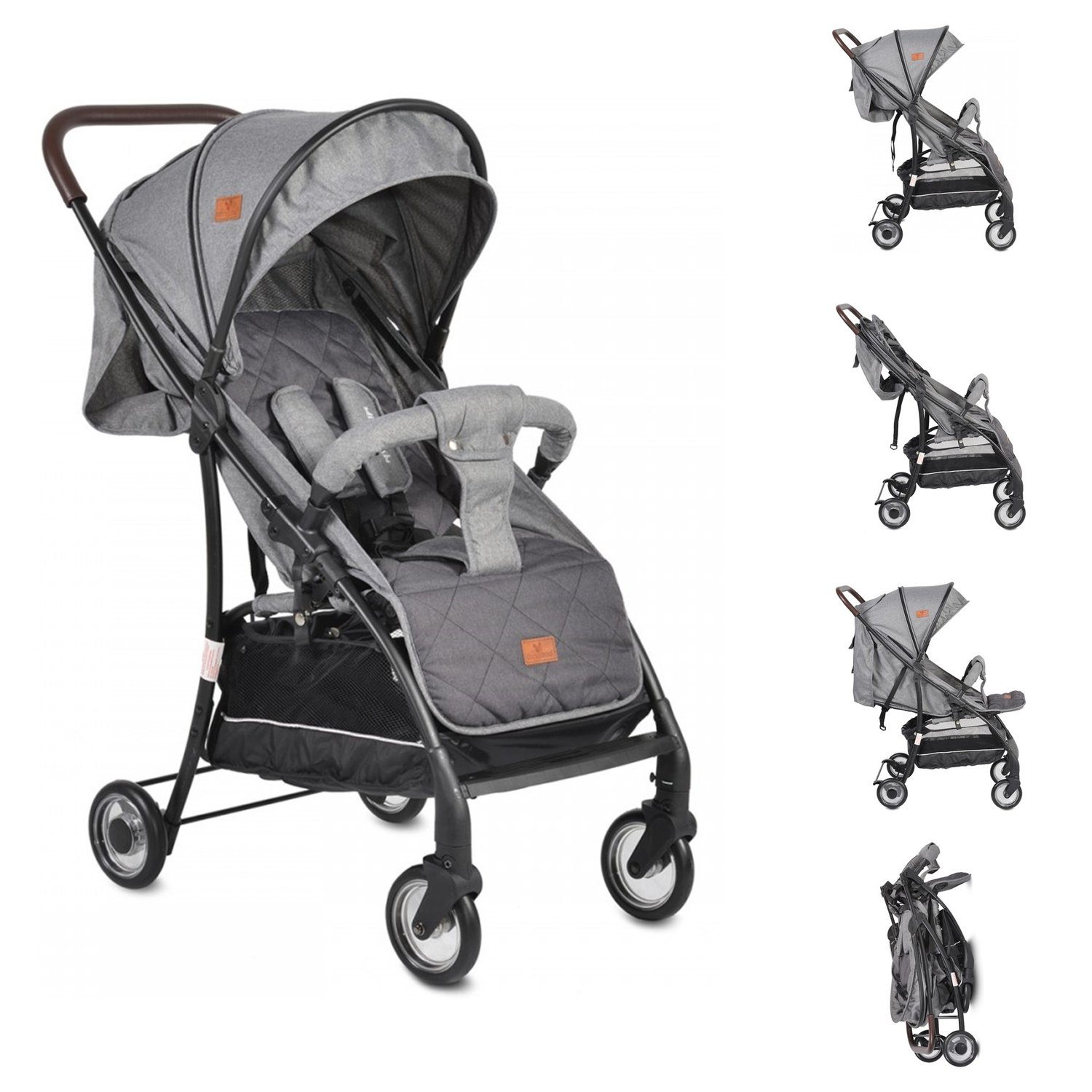 Cangaroo verstellbare Aluminiumrahmen, Buggy, Kinder-Buggy Rückenlehne Kinderwagen London, grau