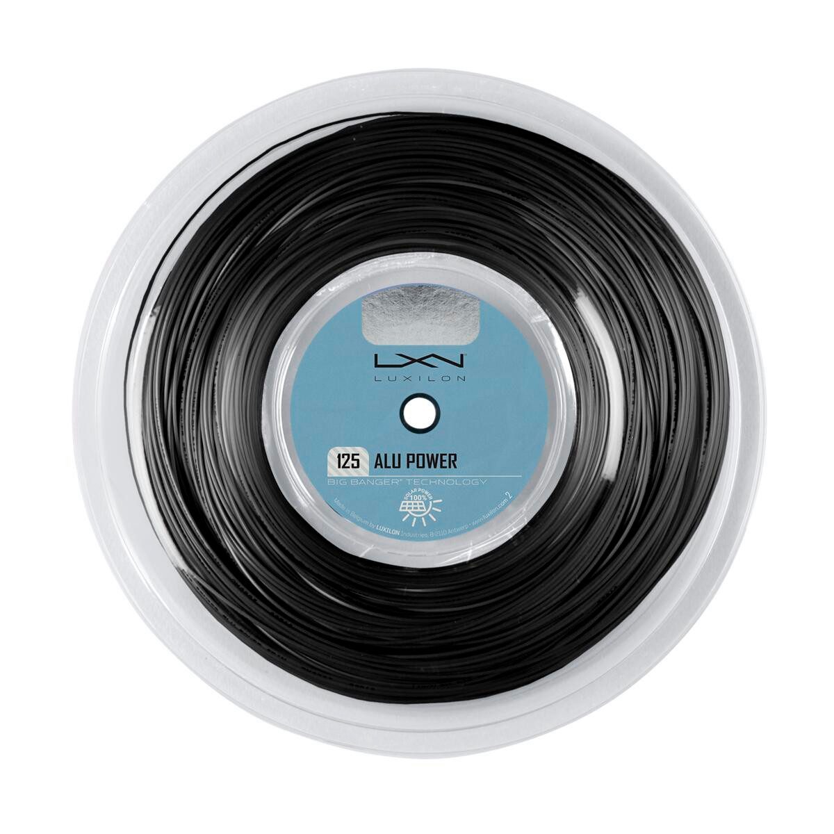 Luxilon Tennissaite Alu Power 1.25 (Haltbarkeit+Power) schwarz 200m Rolle, Saitendicke: 1.25