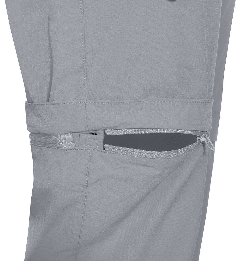 Bergson Outdoorhose VIDAA COMFORT Zipp Off (slim) Damen Wanderhose, leicht strapazierfähig, Normalgrößen, hellgrau
