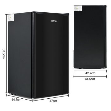 Merax Table Top Kühlschrank BC-92A, 84 cm hoch, 47 cm breit, mit Gefrierfach, Mini Kühlschrank, 88L, LED-Beleuchtung, Kühl-und Gefrierfunktion, freistehend und klein