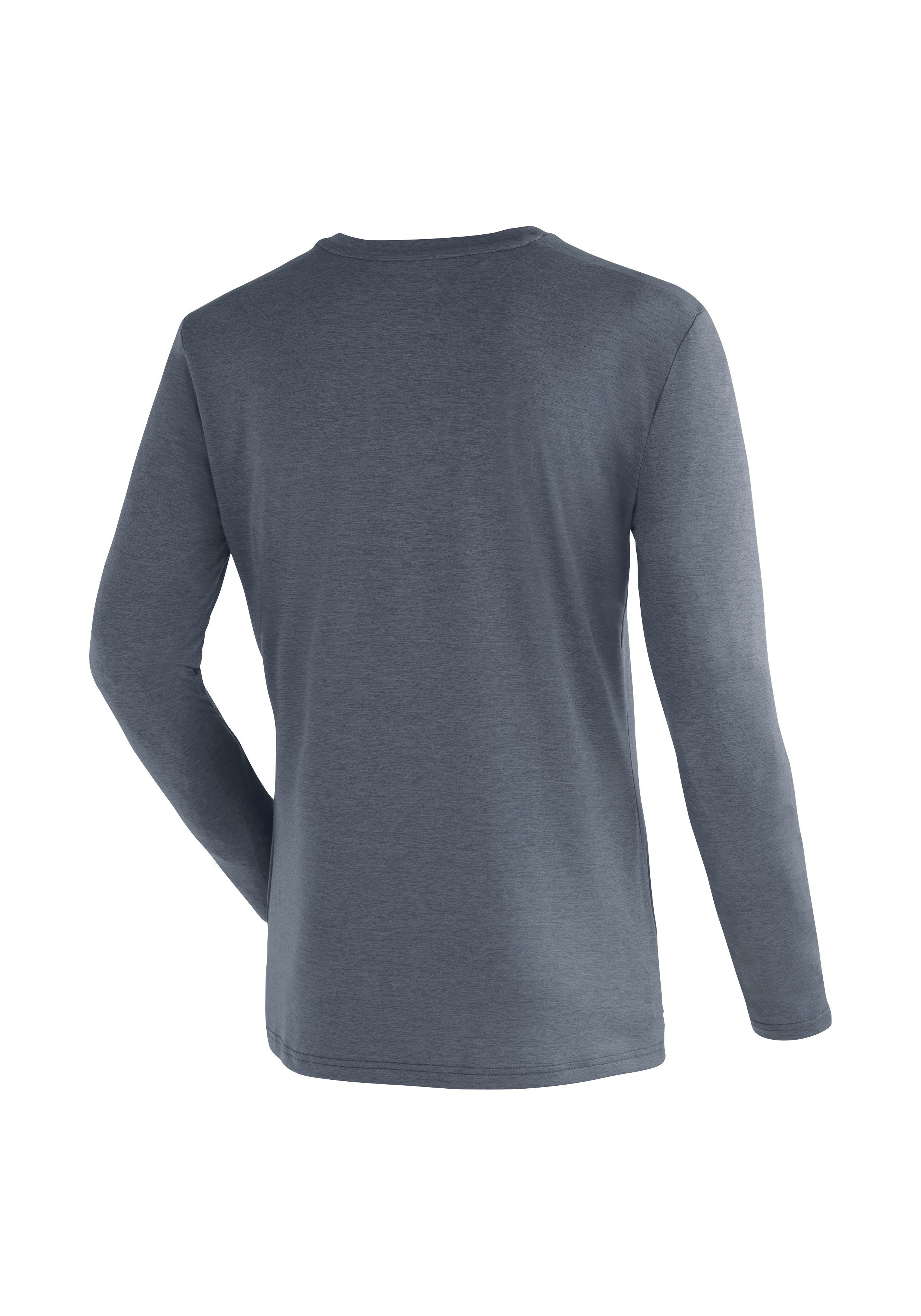 für Maier Sports Horda und M Freizeit Langarmshirt L/S graublau Herren Longsleeve Wandern