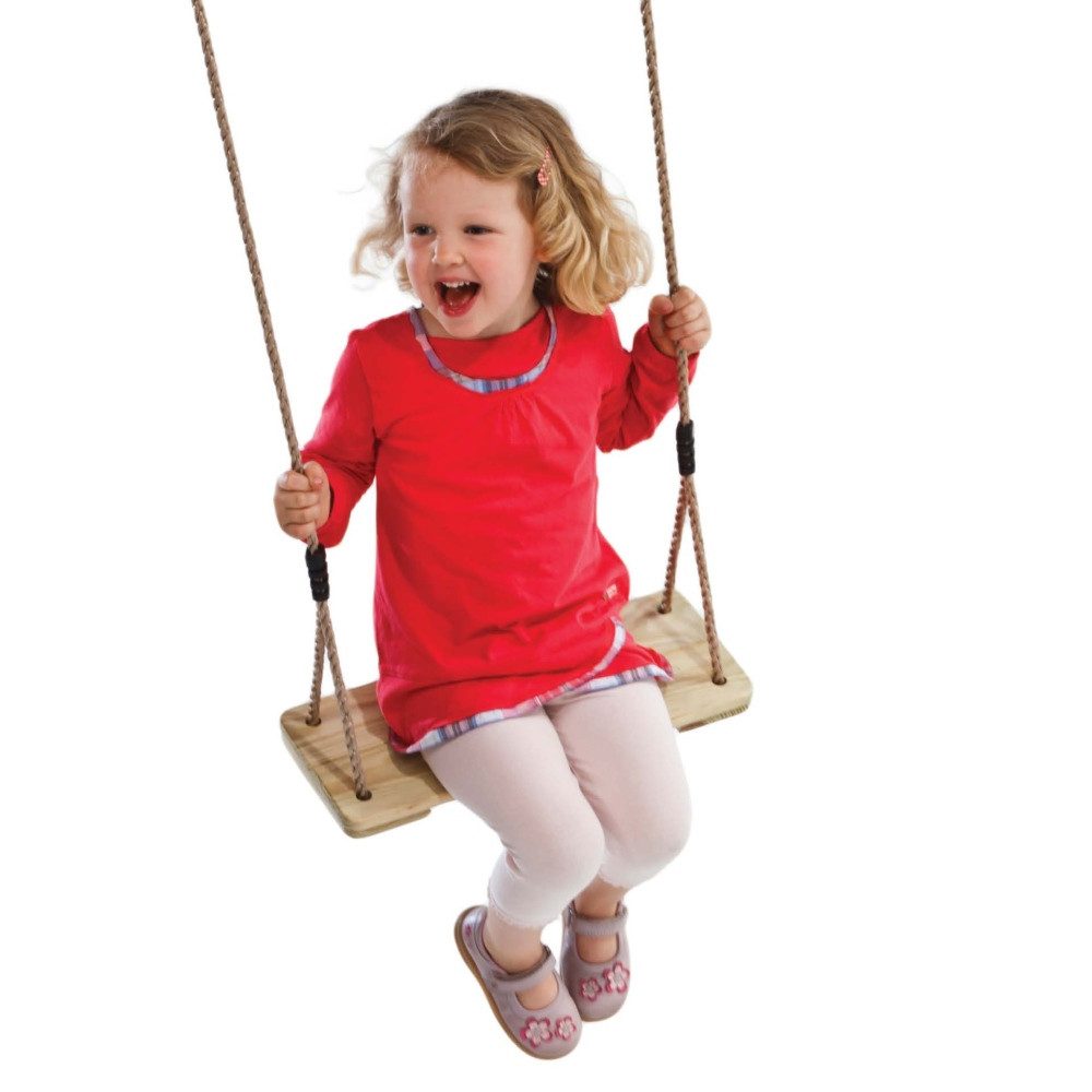 Wickey Schaukelsitz aus Holz – Massiv, robust & wetterfest für draußen (Natürliche Kinderschaukel förderung von Gleichgewicht & Koordination), für Garten, Spielturm oder Kinderschaukel, Wetterfest
