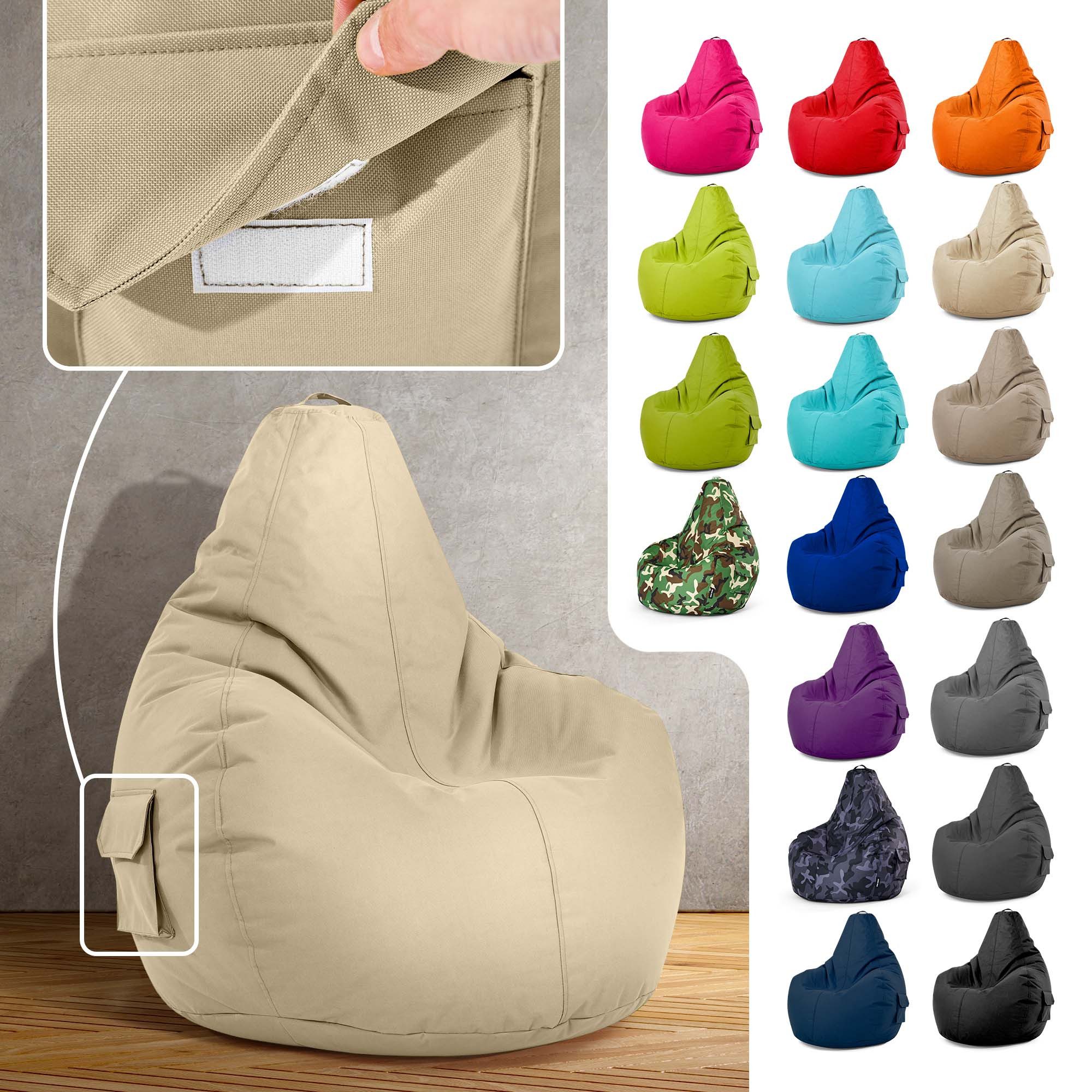 Green Bean Sitzsack Gaming Sitzsack Lounge Chair Cozy (Sitzsack mit Rückenlehne 80x70x90cm - Gaming Chair mit 230L EPS-Perlen Füllung, Kuschelig Weich Waschbar), Bean Bag Bodenkissen Lounge Sitzhocker Relax-Sessel Gamer Gamingstuhl