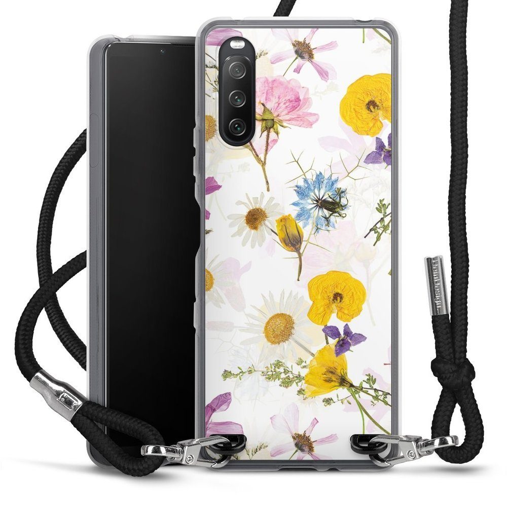 DeinDesign Handyhülle Blumen Natur Utart Wildflower Wallpaper, Sony Xperia 10 III Handykette Hülle mit Band Case zum Umhängen