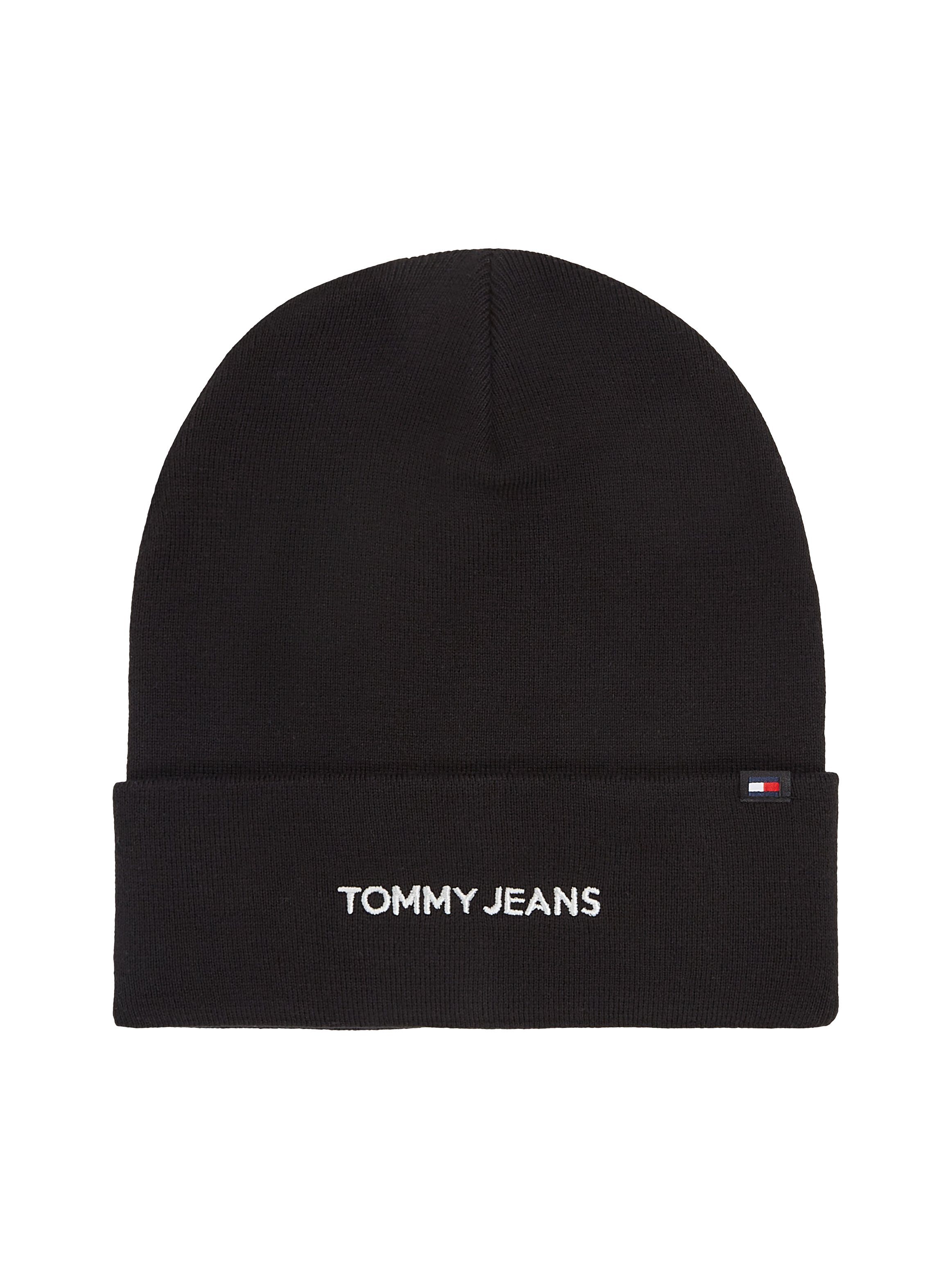 Tommy Jeans Strickmütze TJM LOGO BEANIE LINEAR Black