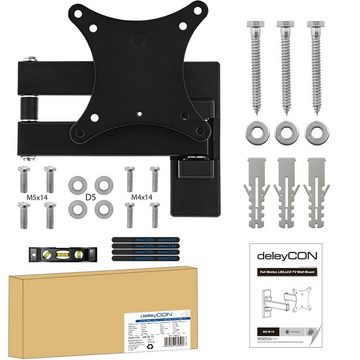 deleyCON deleyCON TV Wandhalterung 13"-27" Zoll (33-69cm) Neigbar & Schwenkbar TV-Wandhalterung