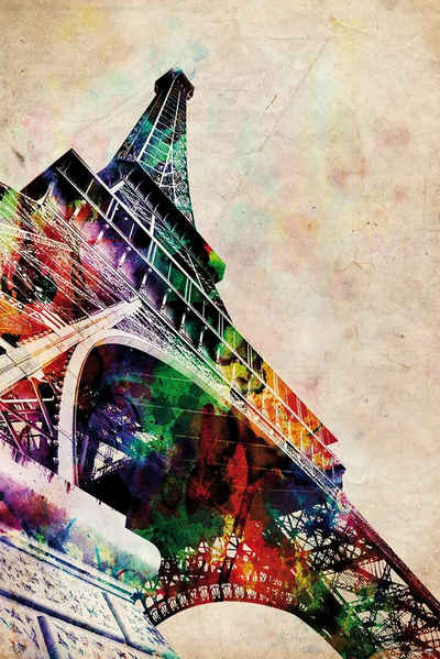 Close Up Poster Eiffel Tower Watercolor Poster Michael Tompsett 61 x 91,5 cm