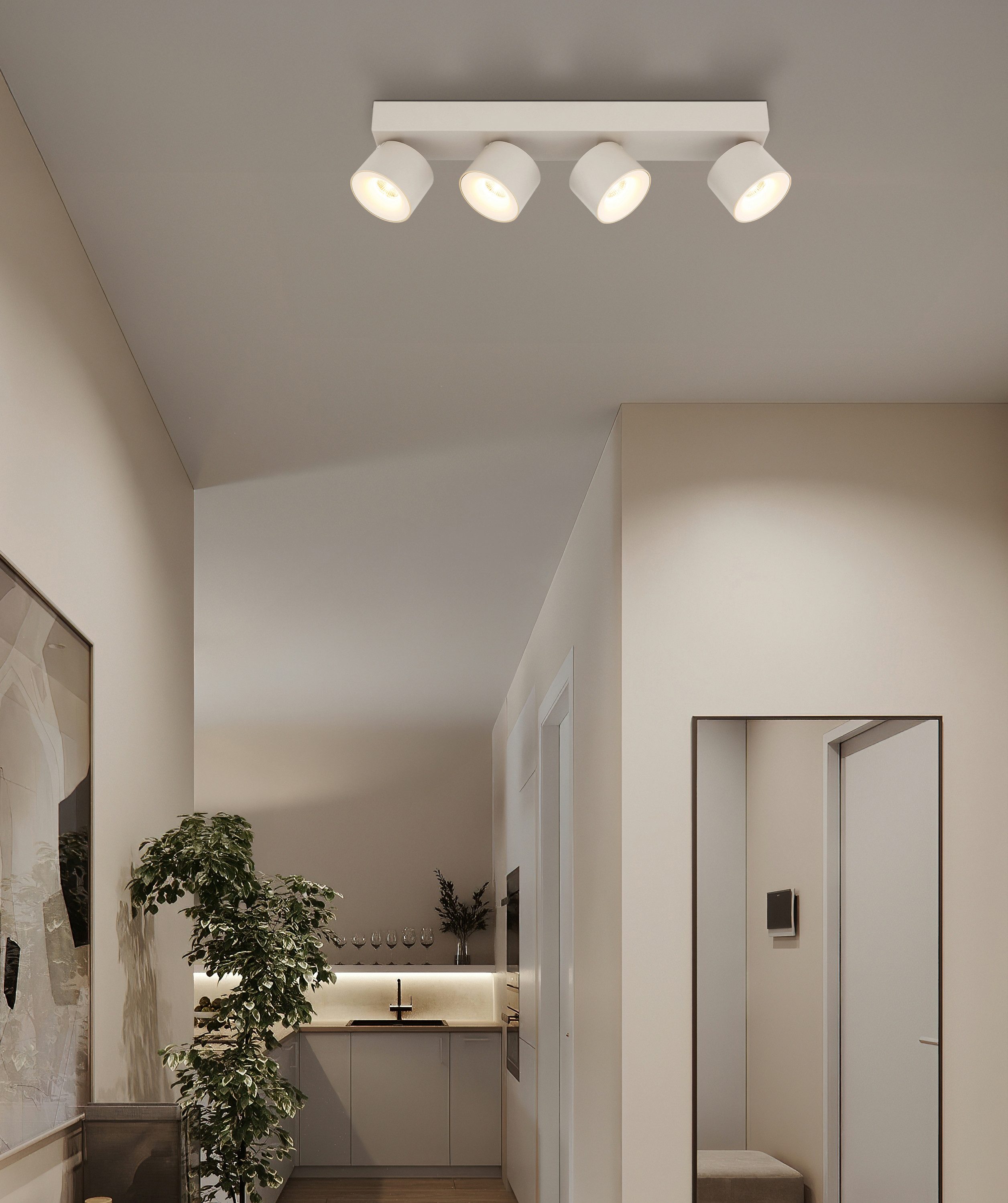GLOBO LIGHTING LED Deckenspot RAE, LED fest integriert, Warmweiß, LED Strahler Sand, Aluminium/Opal, dreh-/schwenkbar, LED 6W