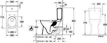 Villeroy & Boch WC-Komplettset V&B Stand-WC ViCare ti. 360x710mm spülra