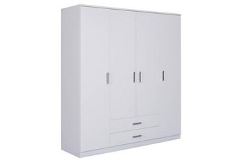 ebuy24 Kleiderschrank Ranya Kleiderschrank 4 Türen, 2 Schubladen weiß.