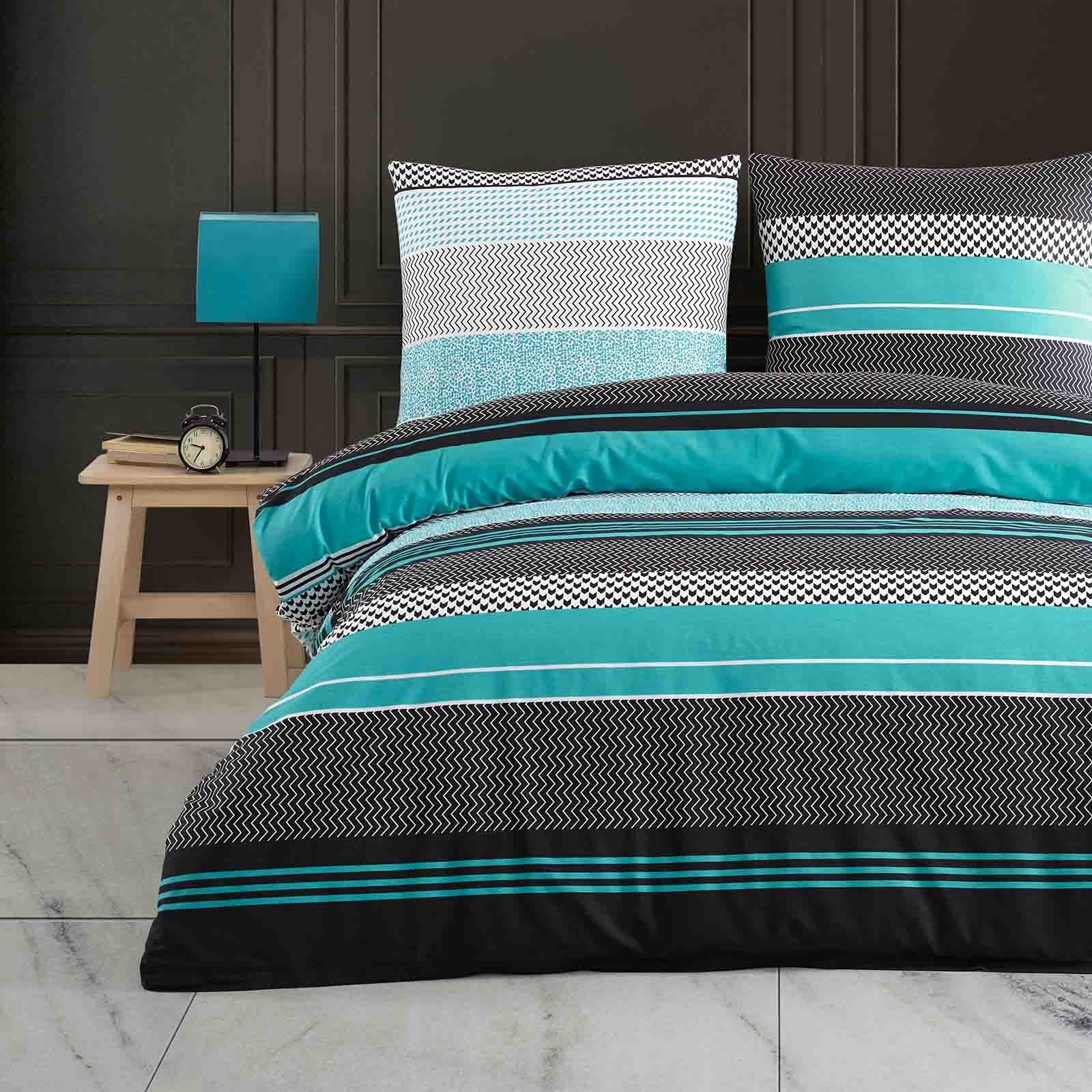 Luxus Mehrfarbig Streifen Design Bettwäsche Set mit Kissenbezüge