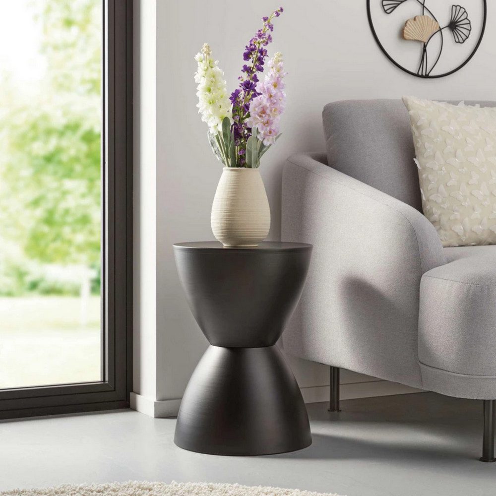 Home-trends24.de Beistelltisch Schwarz Beistelltisch Sofatisch Deko Sanduhr günstig online kaufen