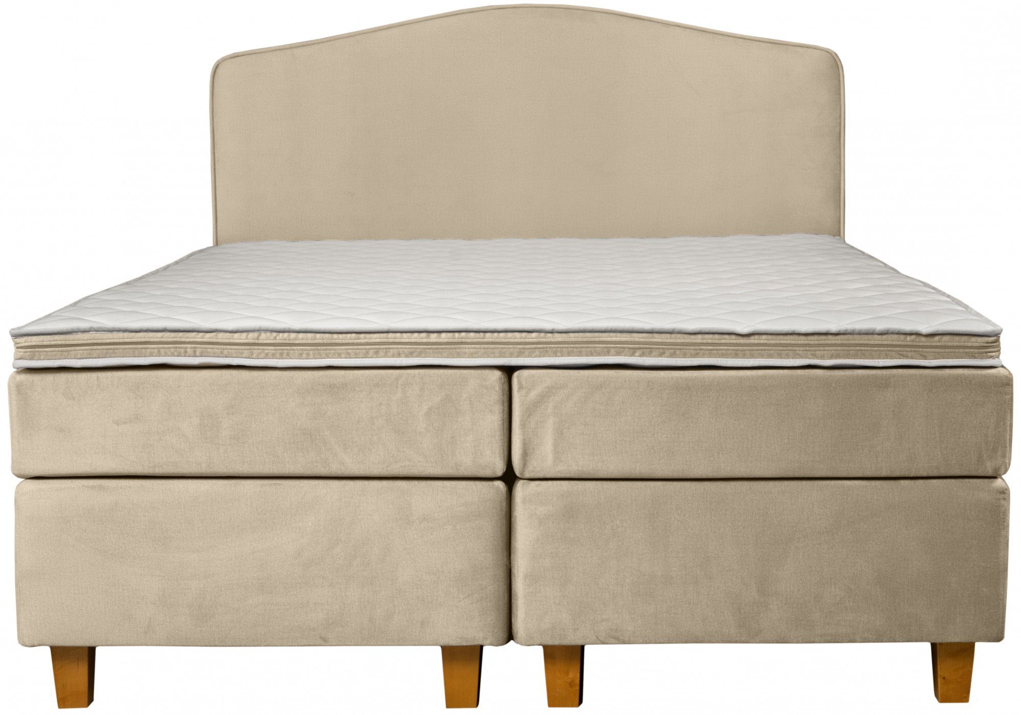 INOSIGN Boxspringbett Jalma, Füße aus massiver Birke ; Inkl. Topper