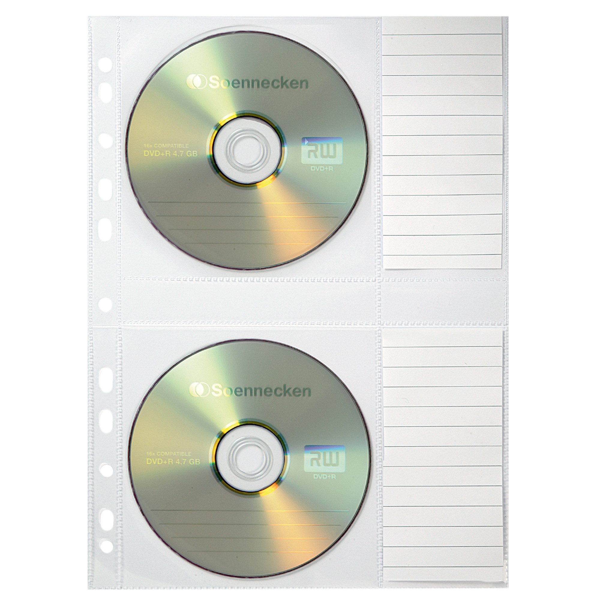 Soennecken Aufbewahrungsbox CD/DVD Hülle 1612 für 2 CDs transparent 5 Stück