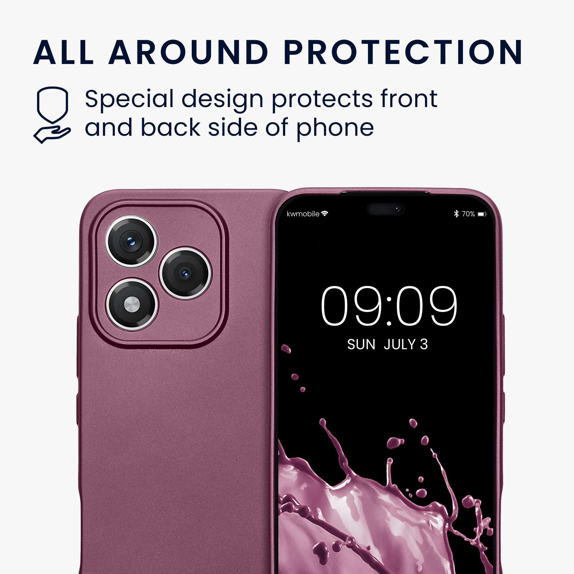kwmobile Smartphone-Hülle Handyhülle für HONOR 400 Lite Hülle, weiche Silikon Case metallisch schimmernd - Schutzhülle Cover – Bild 5 von 5