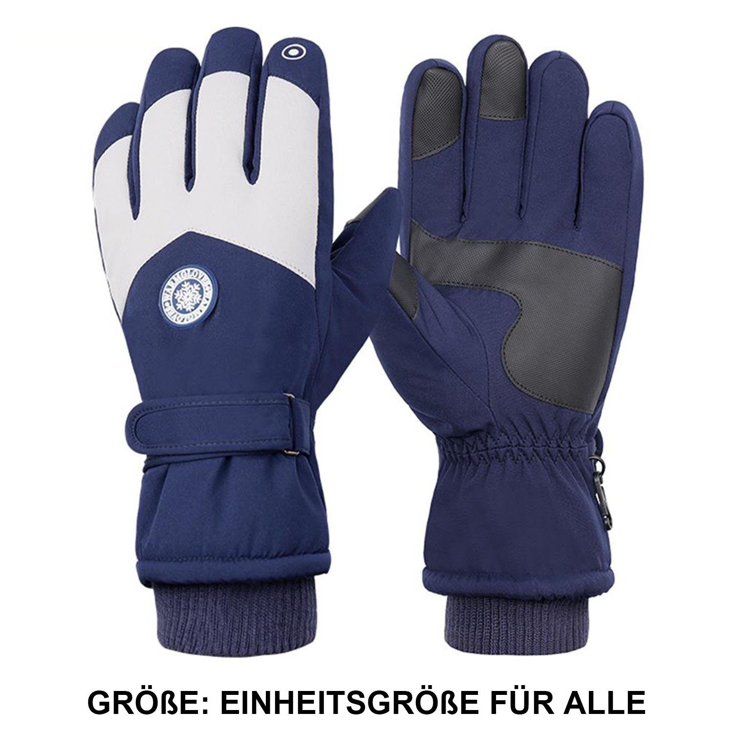 QCMarineblau Winddichte Fahrradhandschuhe Skihandschuhe Warme MAGICSHE Winter