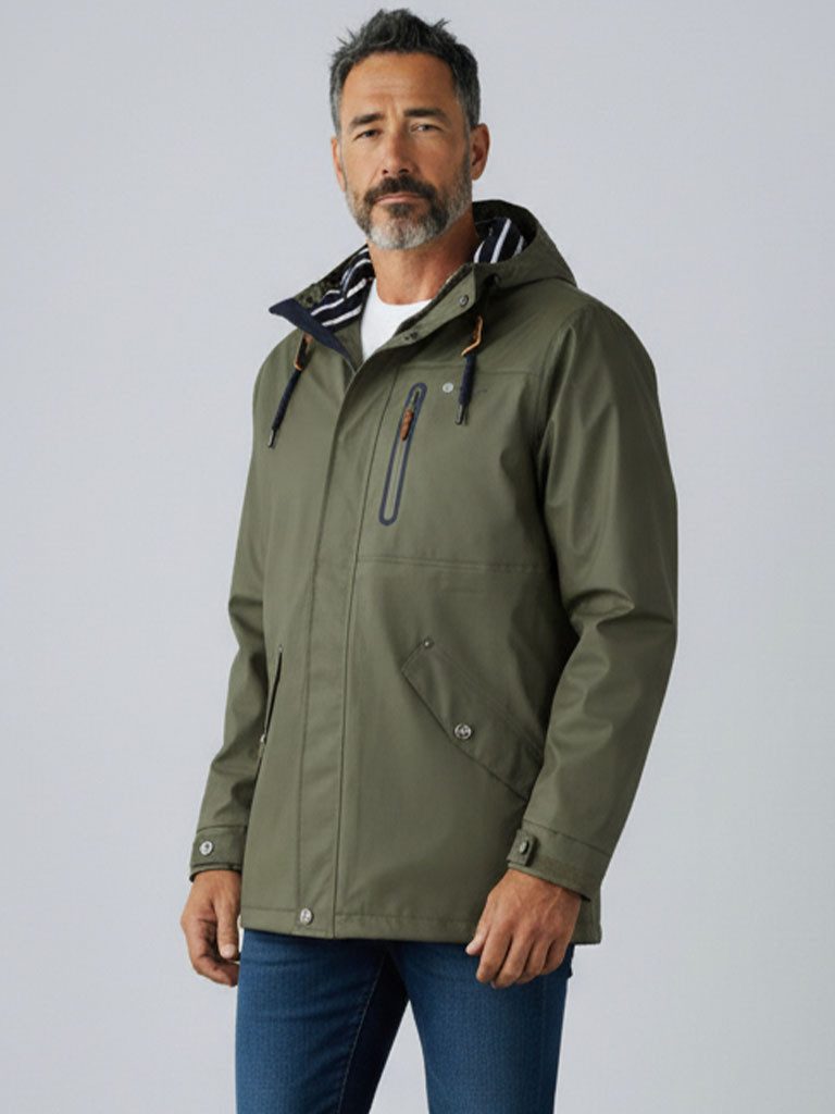 Dry Fashion Regenjacke Lübeck Herren Parka Lübeck mit verstellbarer Kapuze günstig online kaufen