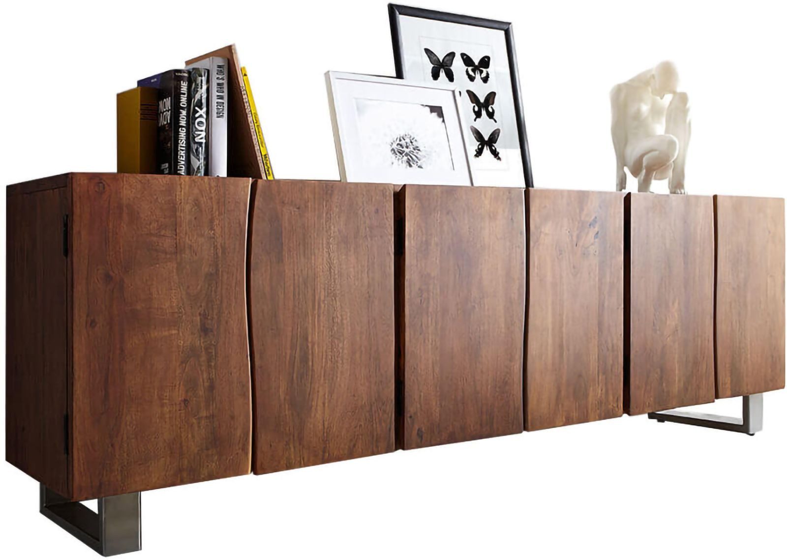 DELIFE Sideboard Live-Edge, Akazie Braun 220 günstig online kaufen