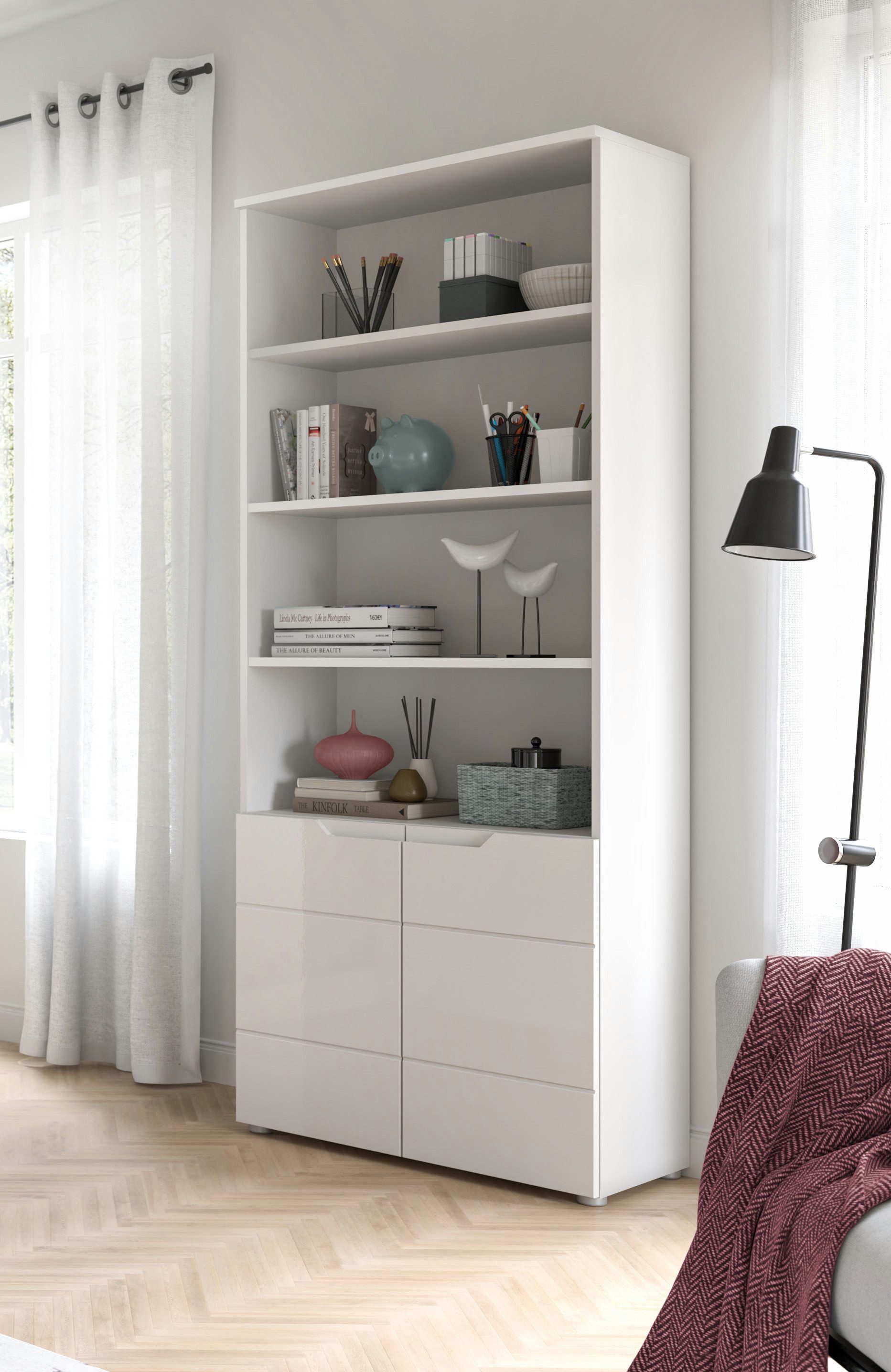 Home affaire Aktenschrank CAPRI, 2 Türen inkl. eingefasster Griffmulde, 5 E günstig online kaufen