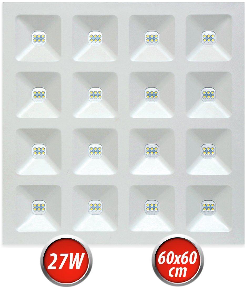 Neutralweiß LED 3240lm Panel Deckenleuchte LED-Line Panel 4000K 27W 60x60cm Slim LED