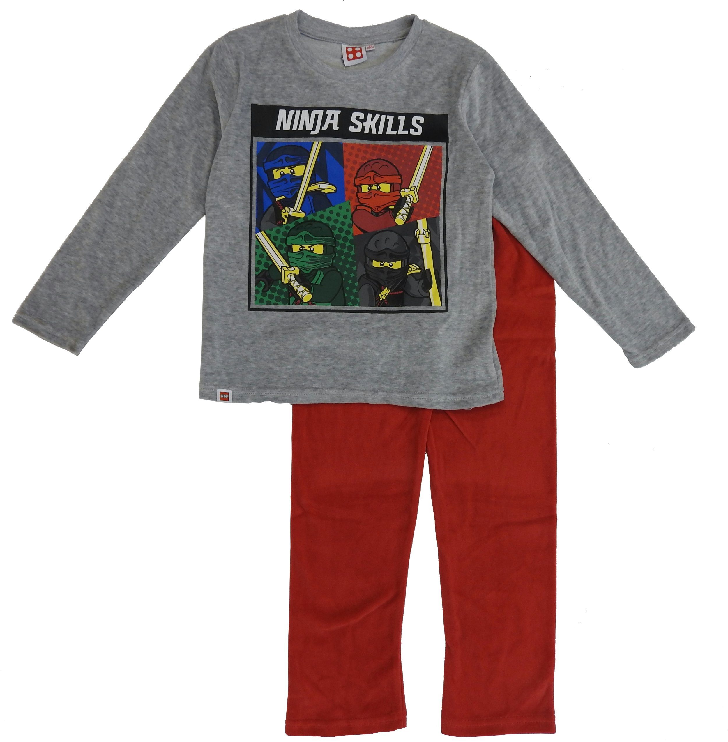 Kinder Kinderunterwäsche LEGO® Wear Pyjama (Set) Kinder Schlafanzug 2tlg. lang Set Jungen Herbst Winter grau