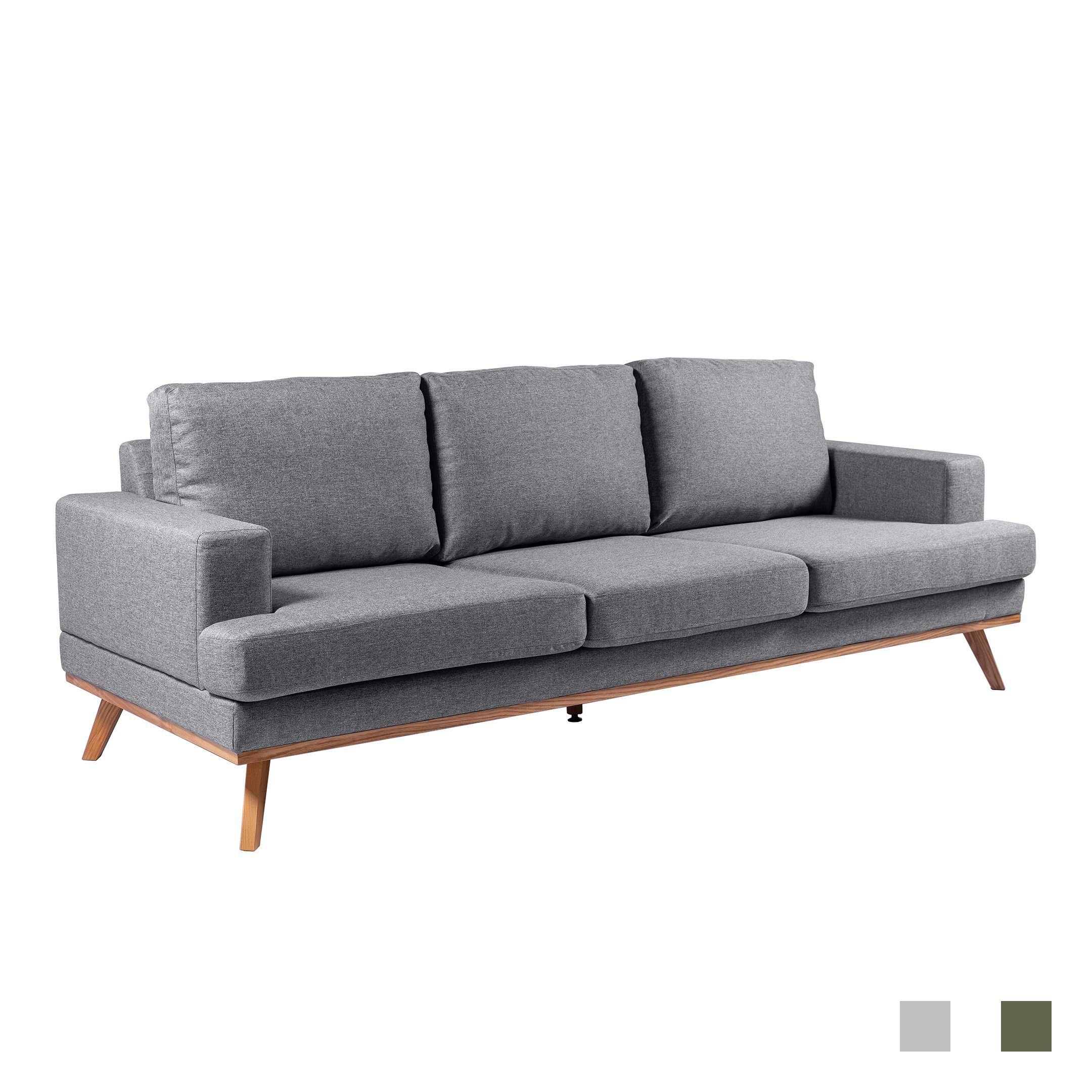ebuy24 Sofa Norwich 3SitzerSofa mit Beinen in Eiche .//Hellg