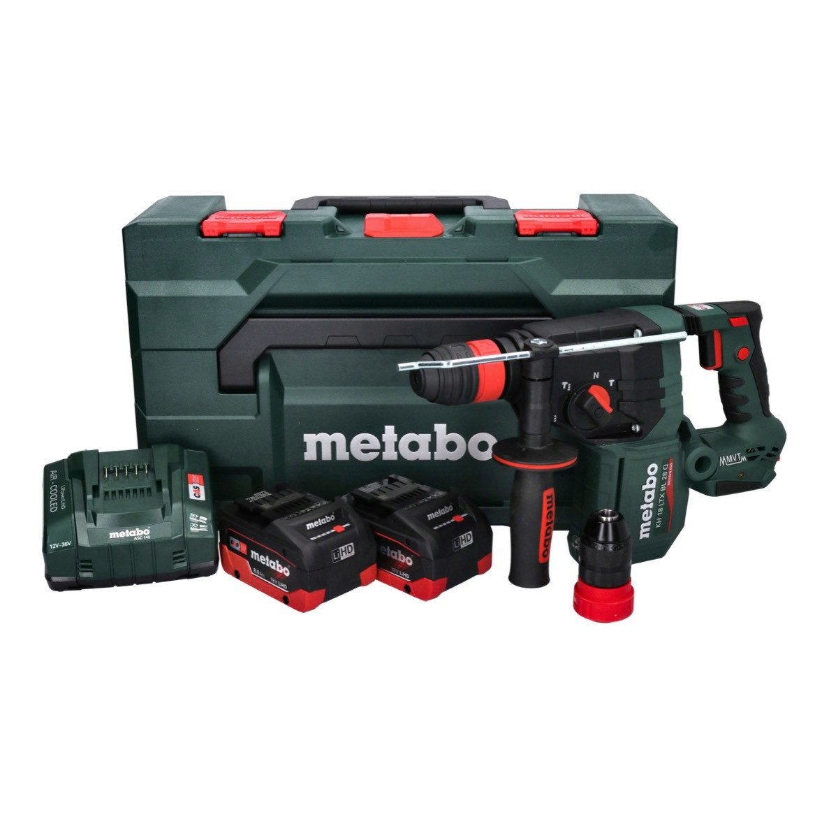 metabo Akku-Bohrhammer KH 18 LTX BL 28 Q Akku Bohrhammer 18 V 3 J SDS plus Brushless + 2x