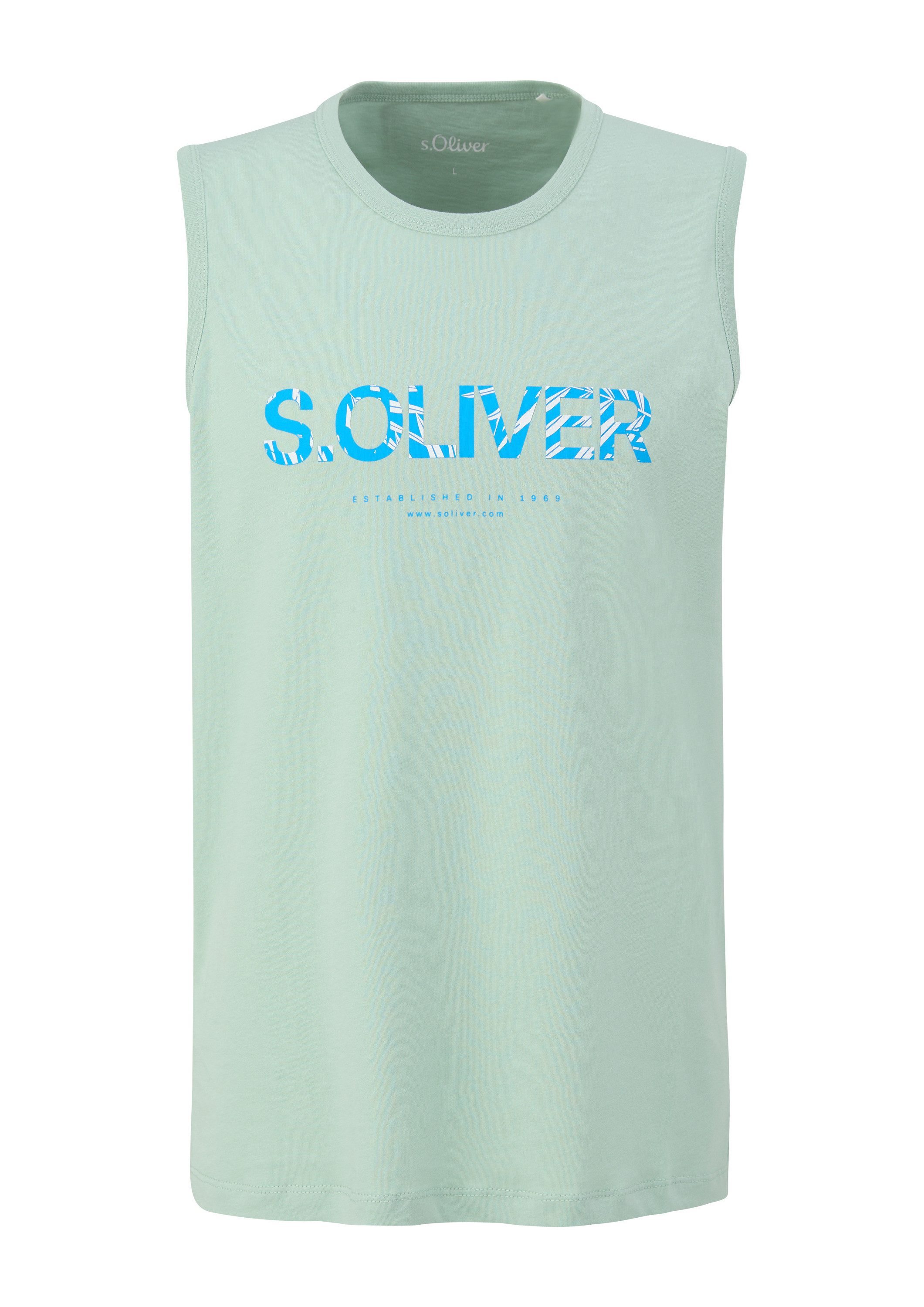 s.Oliver Muskelshirt T-Shirt Ärmelloses Baumwoll-Shirt mit Frontprint günstig online kaufen