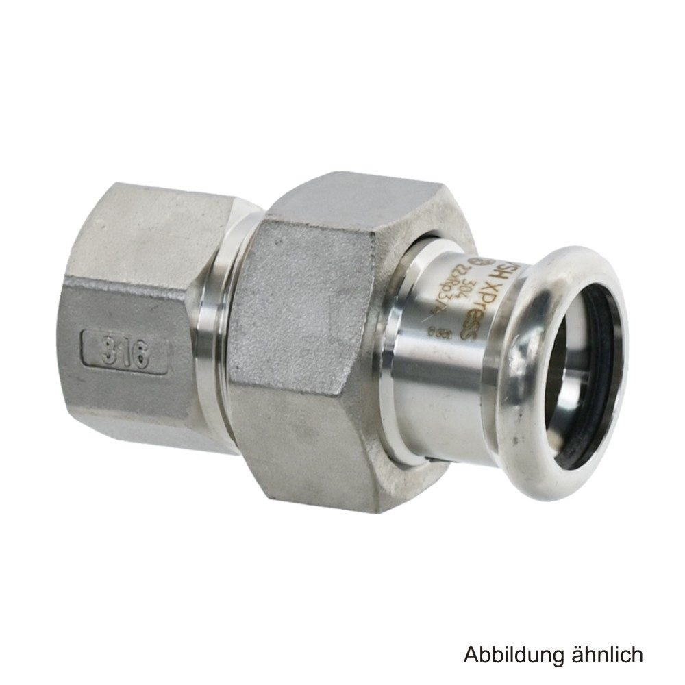 VSH Wasserrohr VSH XPress Edelstahl 304, R2438 Durchgangsverschraubung mit IG, 28 mm