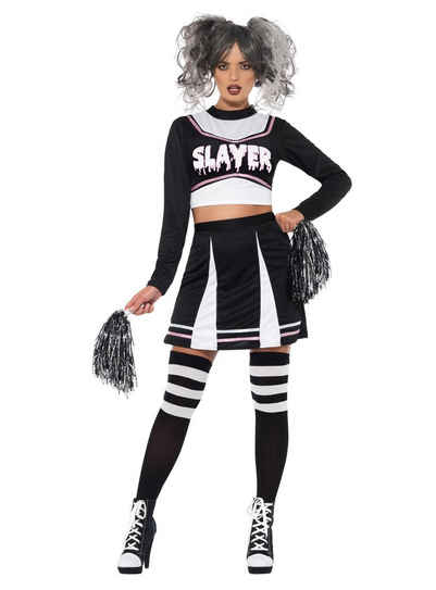 Smiffys Kostüm Metal Cheerleader, Slayer-Fangirl mit Pompoms